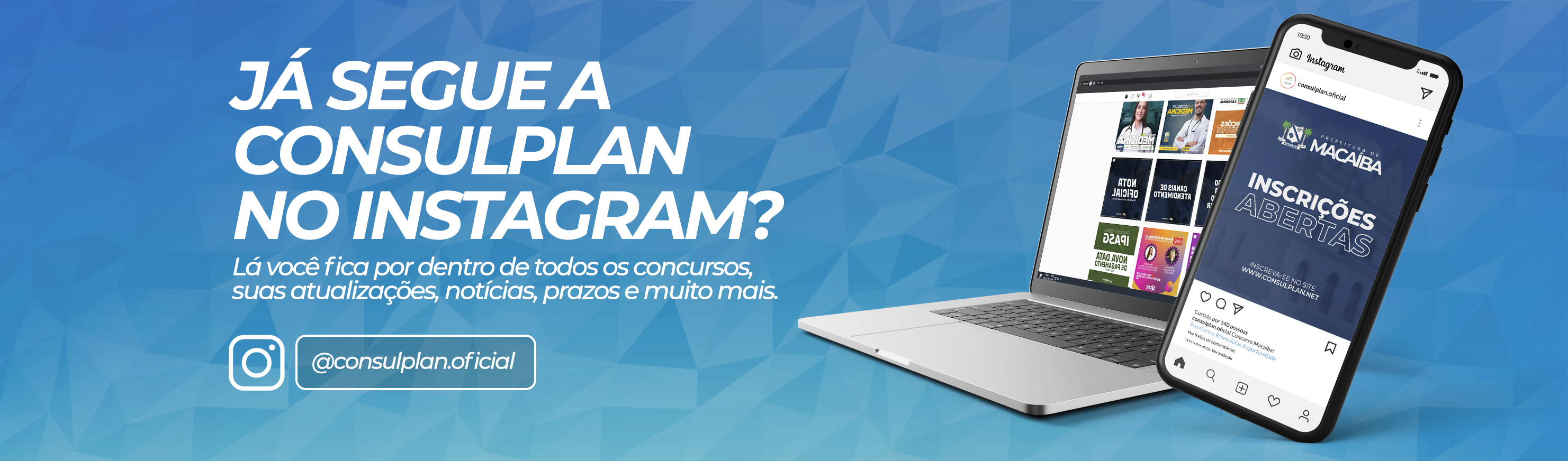 siga-nos no instagram